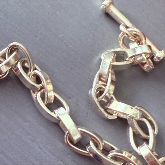 Silpada Heart Charm Chainlink Toggle Bracelet - Picture 4 of 8